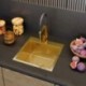 Zlewozmywak stalowy złoty jednokomorowy kuchenny bari46